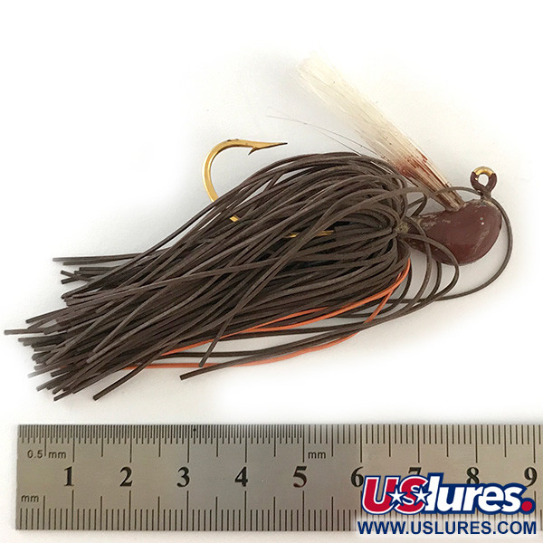 Vintage  Unknown Bass Jig, 2/5oz Brown / White fishing #6323