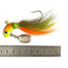 Vintage  Unknown Bucktail Jig with sonic blade, 1oz Yellow / Green / UV Glow in UV light, Fluorescent fishing #6326