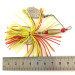 Vintage  Unknown Spinner Bait, 2/5oz Brass / Hammered Nickel / Yellow UV Glow in UV light, Fluorescent fishing #6327