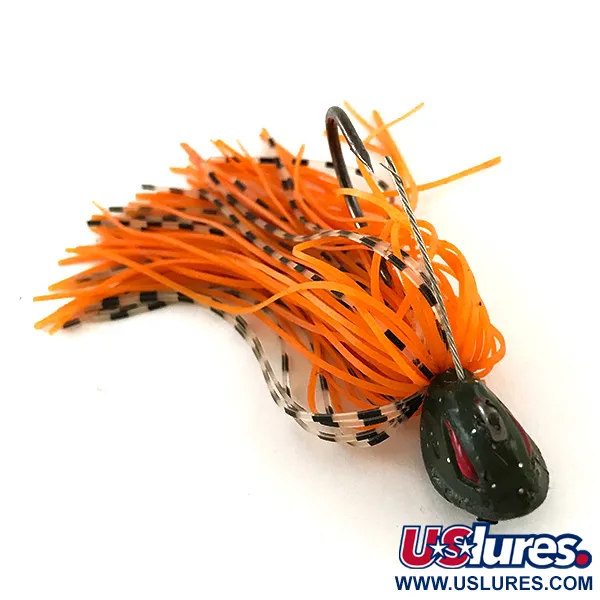 Vintage  Unknown Bass Jig, 3/5oz Black / Red / Orange fishing #6328
