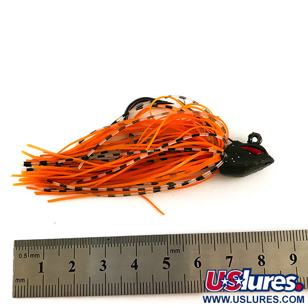 Vintage  Unknown Bass Jig, 3/5oz Black / Red / Orange fishing #6328