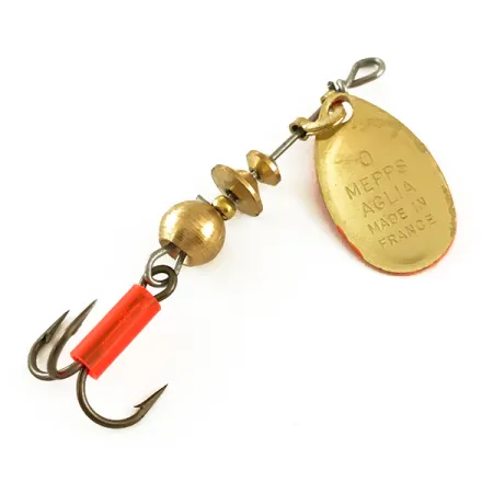Vintage Mepps Aglia 0, 3/32oz Fluorescent Orange spinning lure #6330