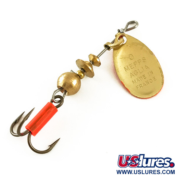 Vintage   Mepps Aglia 0, 3/32oz Fluorescent Orange spinning lure #6330