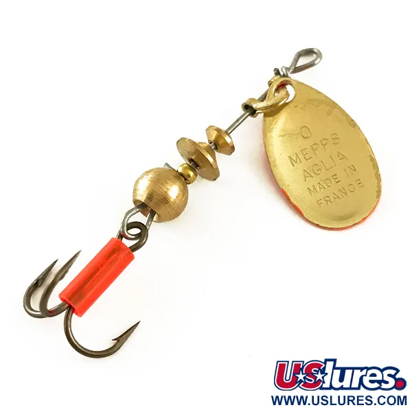 Vintage   Mepps Aglia 0, 3/32oz Fluorescent Orange spinning lure #6330