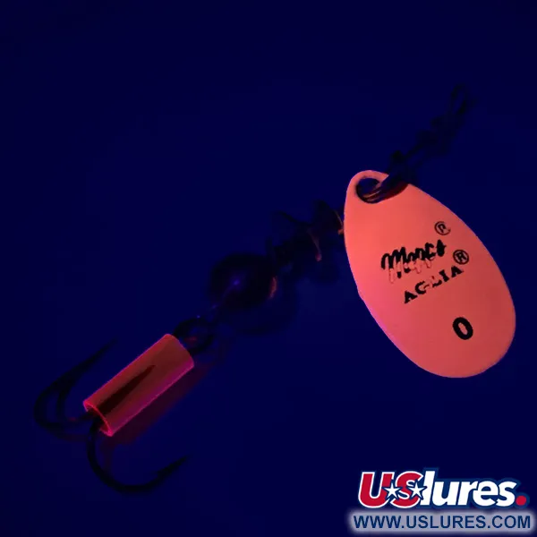 Vintage   Mepps Aglia 0, 3/32oz Fluorescent Orange spinning lure #6330