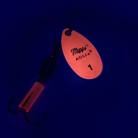 Vintage Mepps Aglia 1 Fluo, 1/8oz Fluorescent Pink spinning lure #6332