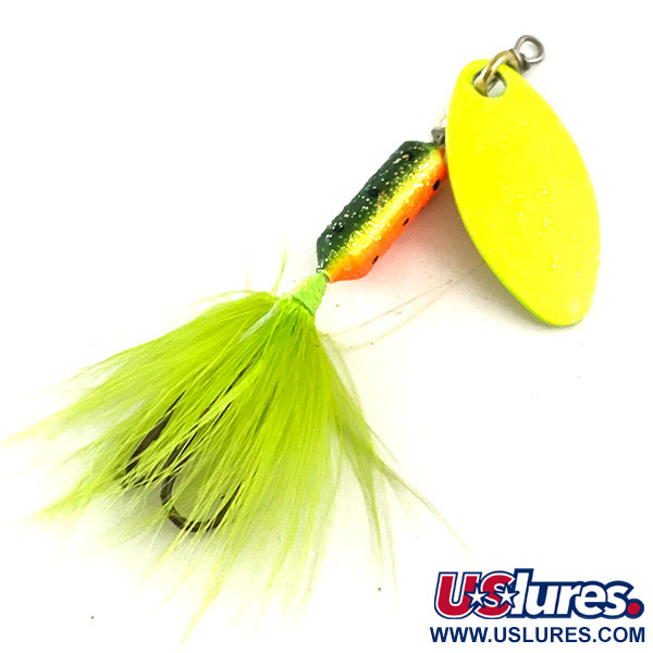  Yakima Bait Worden’s Original Rooster Tail 2, 3/32oz Fluorescent Yellow spinning lure #6336