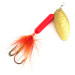  Yakima Bait Worden’s Original Rooster Tail UV, 1/4oz Fluorescent Pink / Gold / UV Glow in UV light, Fluorescent spinning lure #6337