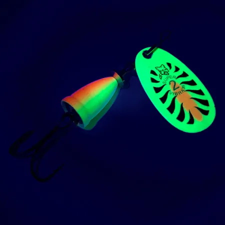 Blue Fox Super Vibrax 2 UV, 3/16oz Fluorescent Yellow spinning lure #6339