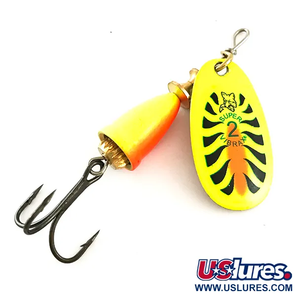 Blue Fox Super Vibrax 2 UV, 3/16oz Fluorescent Yellow spinning lure #6339