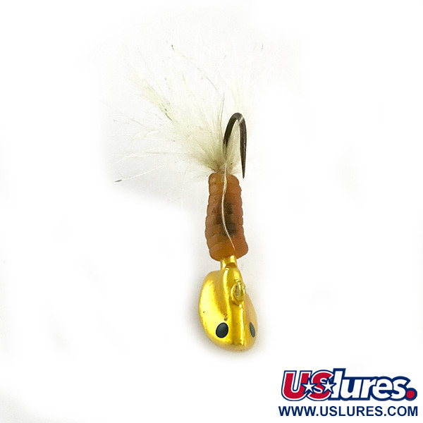 Vintage  Unknown Feathered Jig Heads, 1/3oz Yellow fishing #6344