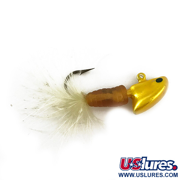 Vintage  Unknown Feathered Jig Heads, 1/3oz Yellow fishing #6344