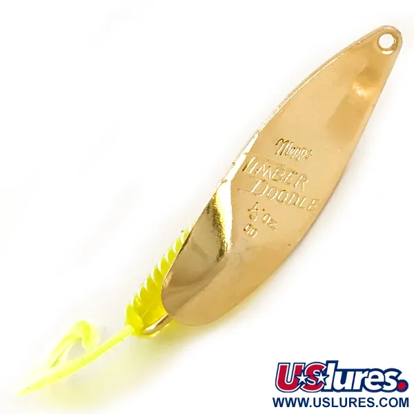 Vintage   Mepps Timber Doodle 00, 1/8oz Gold fishing spoon #6363