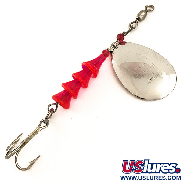 Vintage  Luhr Jensen TEE Spoon, 1/3oz Nickel / Pink spinning lure #6367