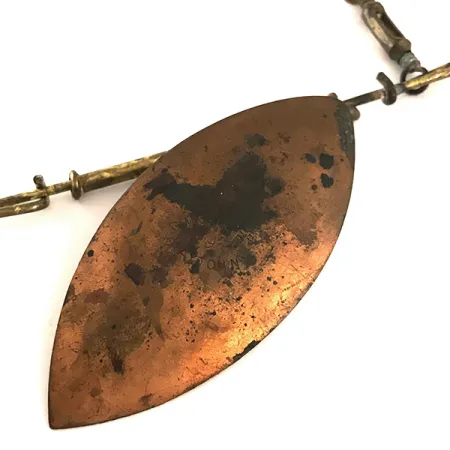 Vintage G.M. Skinner Willow leaf spoon, 1oz Copper / Red spinning lure #6370