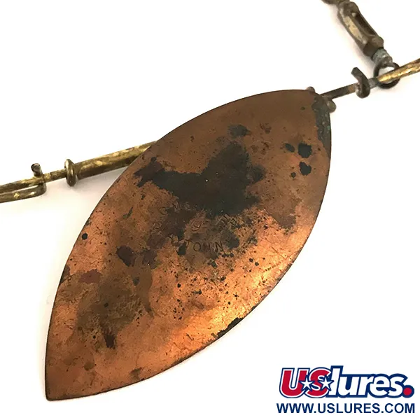 Vintage Other G.M. Skinner Willow leaf spoon, 1oz Copper / Red spinning lure #6370