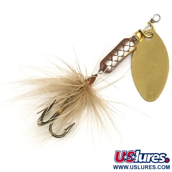  Yakima Bait Worden’s Original Rooster Tail, 3/32oz Gold / Brown spinning lure #7181