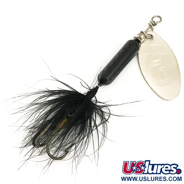  Yakima Bait Worden’s Original Rooster Tail, 3/16oz Nickel / Black spinning lure #6374
