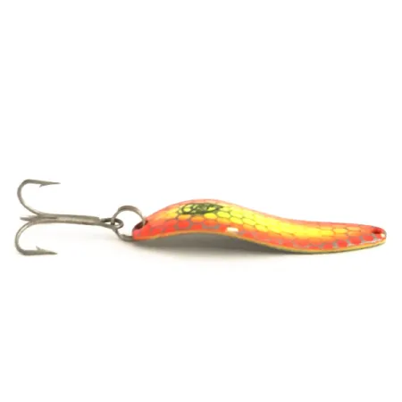 Vintage Eppinger Dardevle Cop-E-Cat 7300 UV, 1/3oz Yellow / Orange / Nickel fishing spoon #6377