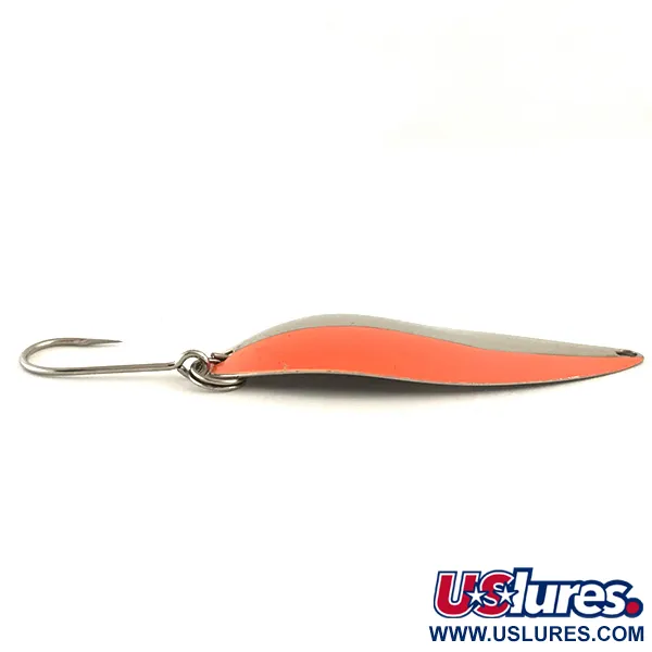 Vintage  Seneca Little Cleo (Hula Girl) trolling spoon, 3/16oz Nickel / Orange fishing spoon #6381
