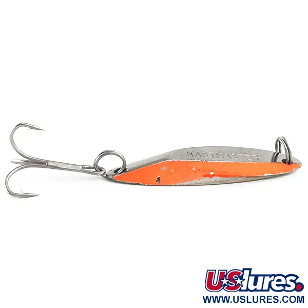 Vintage  Acme Kastmaster UV, 3/8oz Nickel / Orange fishing spoon #6392