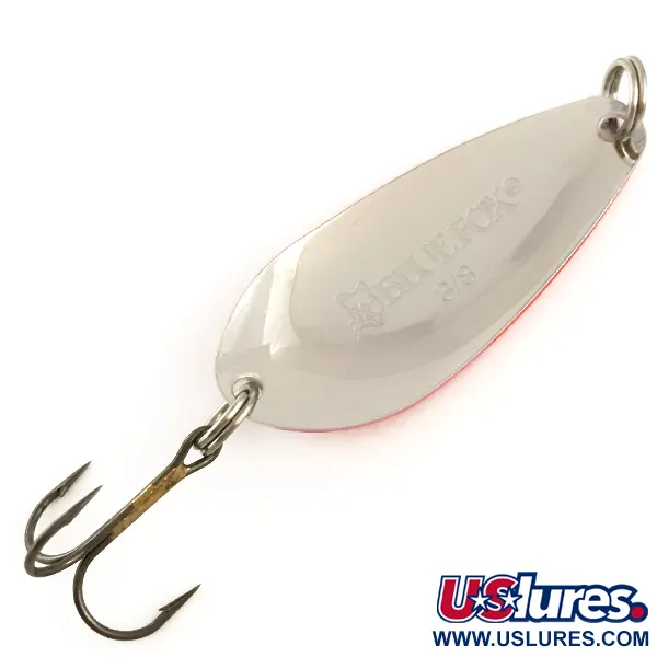   Blue Fox Strobe Tear Drop Spoon, 2/5oz Red / White / Nickel fishing spoon #6399