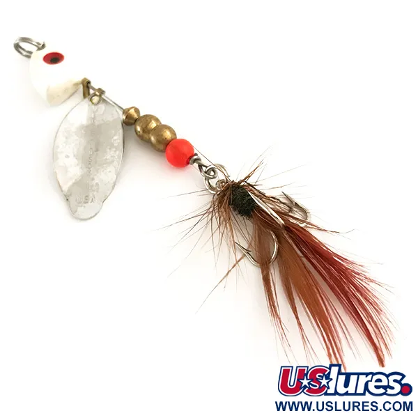 Vintage   Mepps Lusox 1, 1/3oz Nickel / Red spinning lure #6403