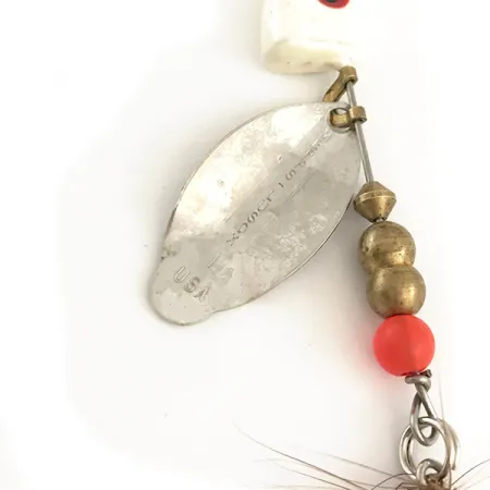 Vintage Mepps Lusox 1, 1/3oz Nickel / Red spinning lure #6403