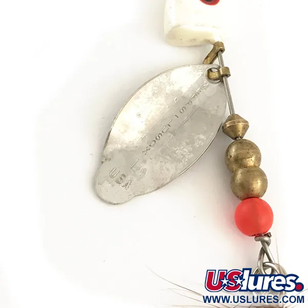 Vintage   Mepps Lusox 1, 1/3oz Nickel / Red spinning lure #6403