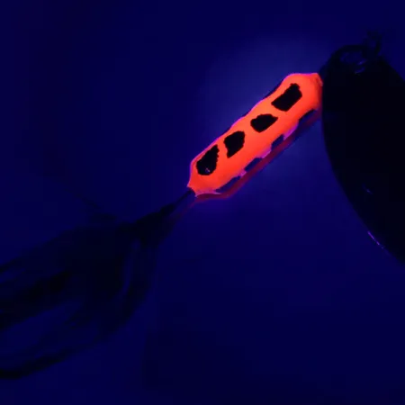 Yakima Bait Worden’s Original Rooster Tail, 1/8oz Gold / Red / Black UV Glow in UV light, Fluorescent spinning lure #6408