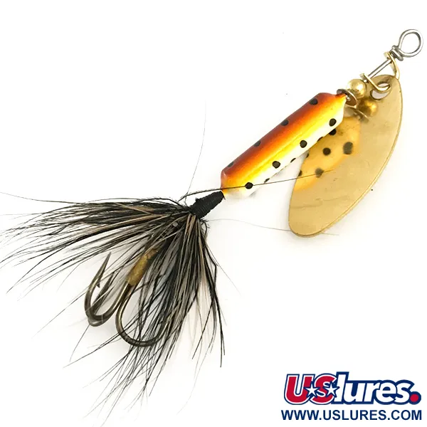  Yakima Bait Worden’s Original Rooster Tail, 3/16oz Gold / Brown Trout spinning lure #6409