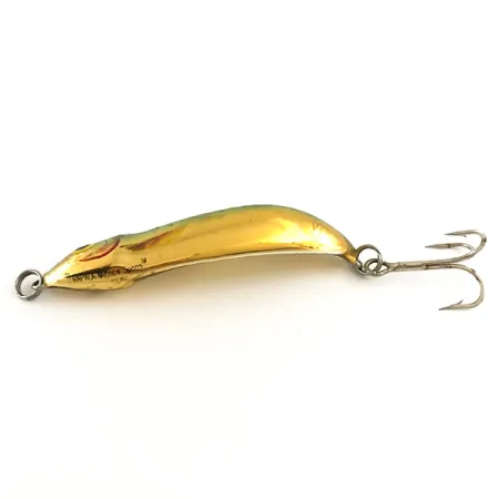 Vintage Rapala Minnow Spoon, 1/3oz Gold / Green fishing spoon #6417