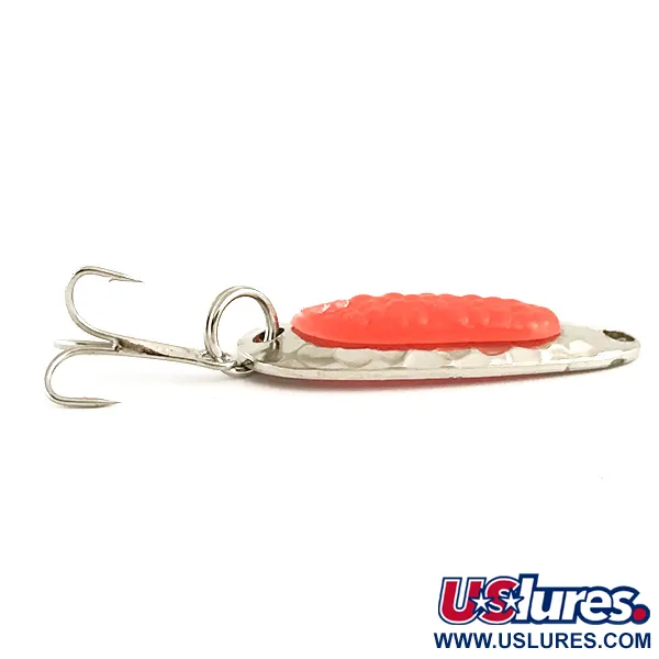 Vintage   Blue Fox Pixee UV, 3/16oz Hammered Nickel / Red fishing spoon #6419