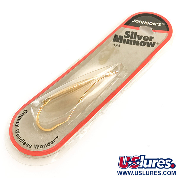   Weedless Johnson Silver Minnow, 1/4oz Gold fishing spoon #6420