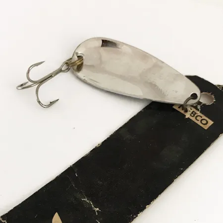 Nebco FlashBait 266, 1/3oz White / Black / Nickel fishing spoon #6421