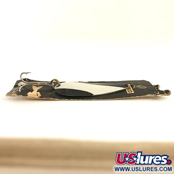   Nebco FlashBait 266, 1/3oz White / Black / Nickel fishing spoon #6421