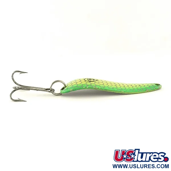 Vintage  Eppinger Dardevle Cop-E-Cat 7400, 1/2oz Yellow / Green / Nickel fishing spoon #6428