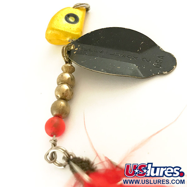 Vintage   Mepps Lusox 2, 3/5oz Black / Yellow / Red fishing #6439