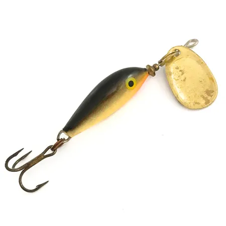 Vintage Blue Fox Vibrax Minnow Spin 1, 1/8oz Gold spinning lure #6446