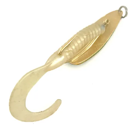 Vintage Mepps Timber Doodle 0 UV, 1/4oz Frog / Gold UV Glow in UV light, Fluorescent fishing spoon #6447