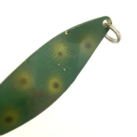 Vintage Mepps Timber Doodle 0 UV, 1/4oz Frog / Gold UV Glow in UV light, Fluorescent fishing spoon #6447