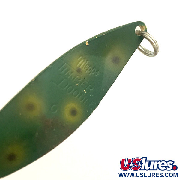 Vintage   Mepps Timber Doodle 0 UV, 1/4oz Frog / Gold UV Glow in UV light, Fluorescent fishing spoon #6447