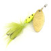 Vintage  Yakima Bait Worden’s Original Rooster Tail UV, 1/16oz Chartreuse / Gold spinning lure #6448