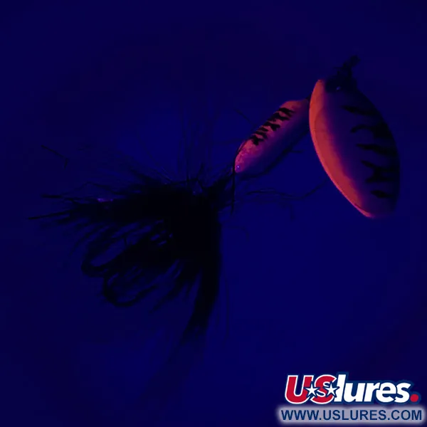 Vintage  Yakima Bait Worden’s Original Rooster Tail UV, 3/32oz Rainbow Perch spinning lure #6451