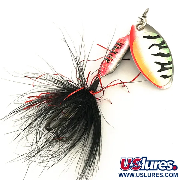 Vintage  Yakima Bait Worden’s Original Rooster Tail UV, 3/32oz Rainbow Perch spinning lure #6451