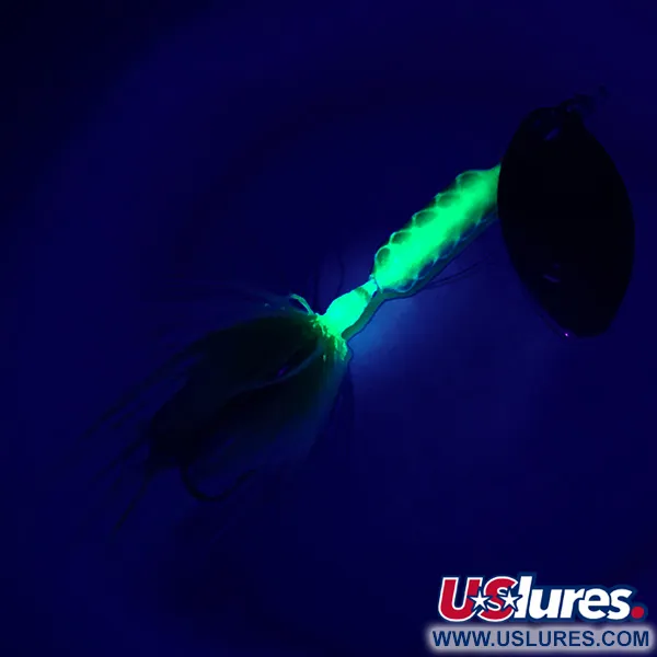 Vintage  Yakima Bait Worden’s Original Rooster Tail UV, 1/16oz Gold / Chartreuse spinning lure #6452