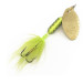 Vintage  Yakima Bait Worden’s Original Rooster Tail UV, 1/16oz Gold / Chartreuse spinning lure #6452