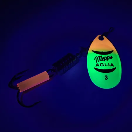 Mepps Aglia 3 Fluo UV, 1/4oz Fluo Tiger spinning lure #6456