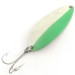 Vintage  Seneca Little Cleo (Hula Girl) Glow, 1/2oz White / Green / Nickel fishing spoon #6464
