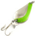 Vintage  Acme K.O. Wobbler UV, 1/2oz Nickel / Green fishing spoon #6465